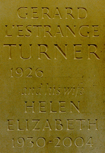 Turner Memorial, Islip Churchyard. Oxfordshire, Portland Stone, for Professor G. L'E Turner, made by John Shaw.