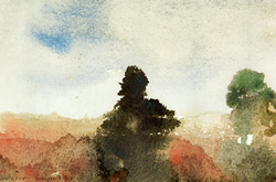 Nocturne: Granges d'Ans: from a water-colour by James Stevens Curl, 1979.
